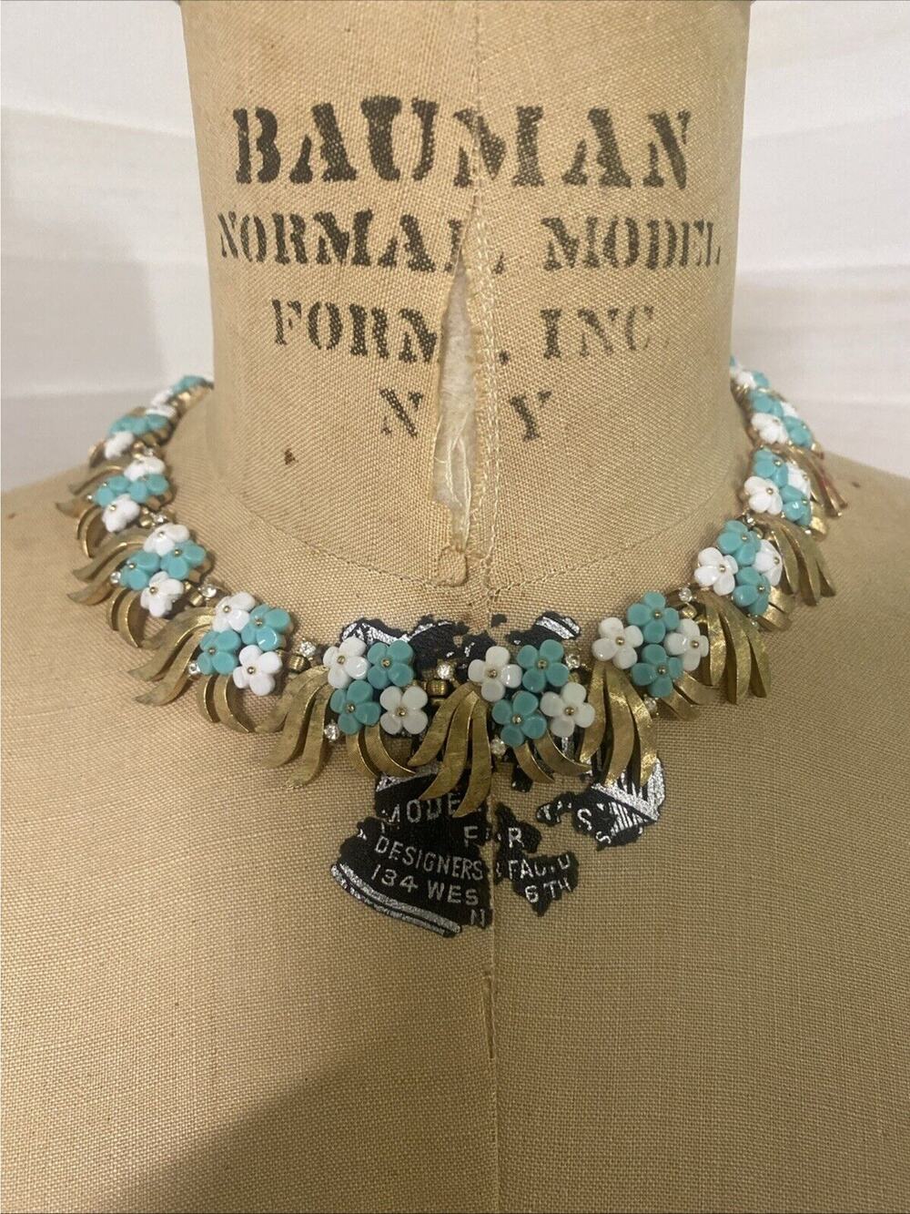Vintage Trifari Philippe 1950's "Forget Me Not" Necklace Bracelet Earrings